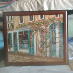 Painting front view of a restaurant.